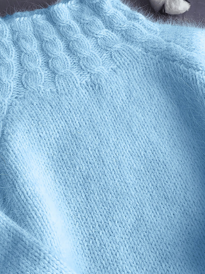 Marisienne | Women's Alpaca Wool Cable Knit Turtleneck Sweater