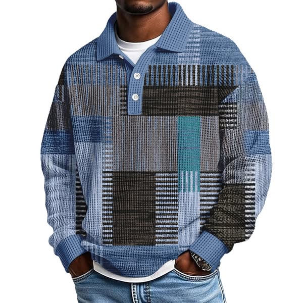 Men’s Textured Polo Sweater