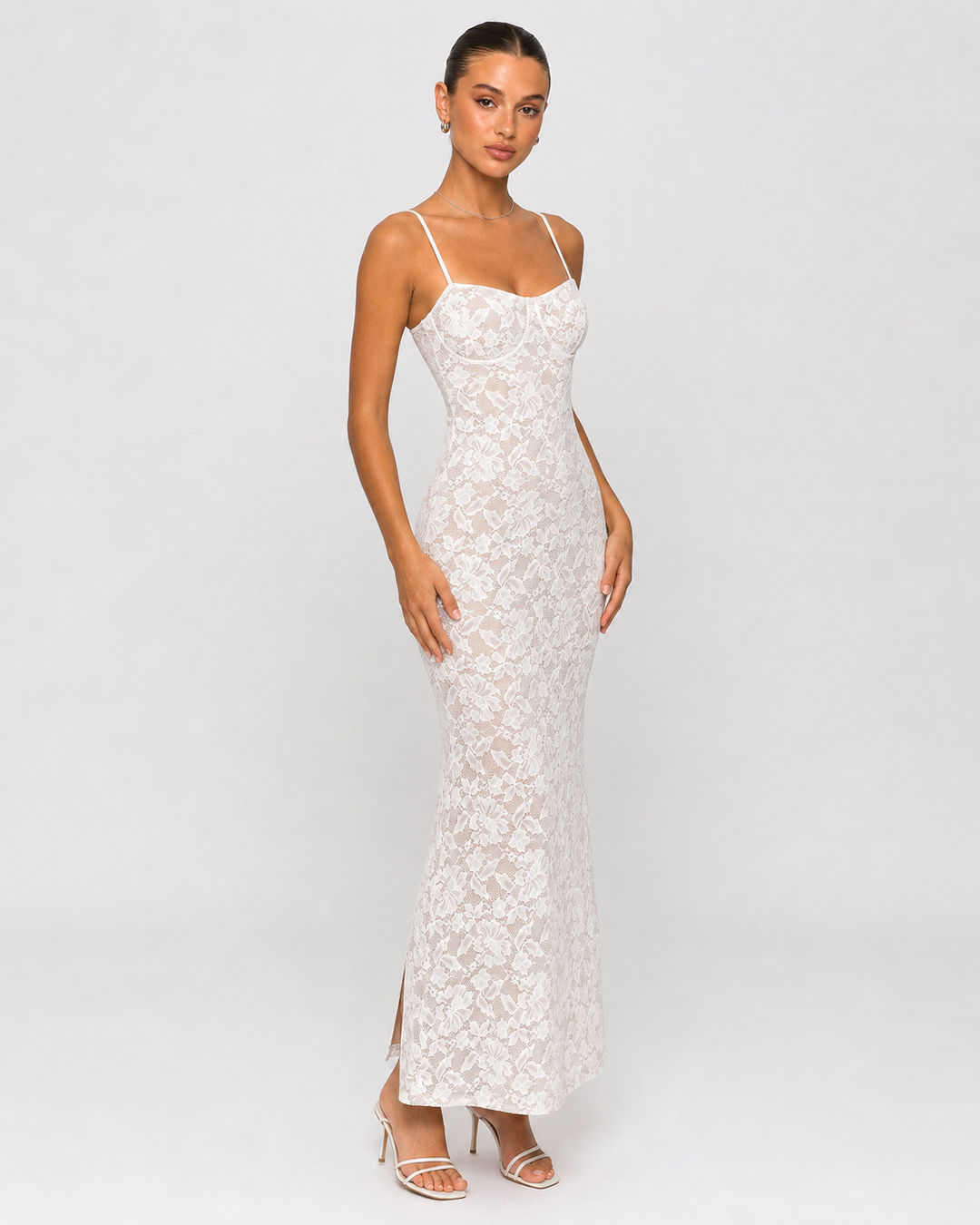 Love Story Lace Maxi Dress - women's maxi dress, side view