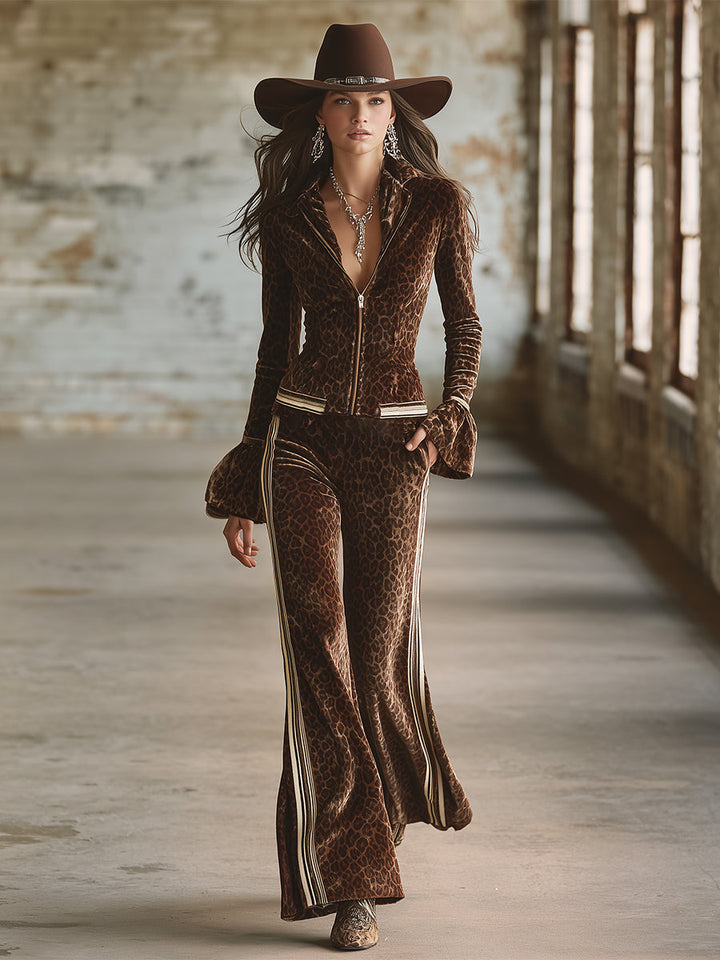 Izabela velvet lounge tracksuit women – model