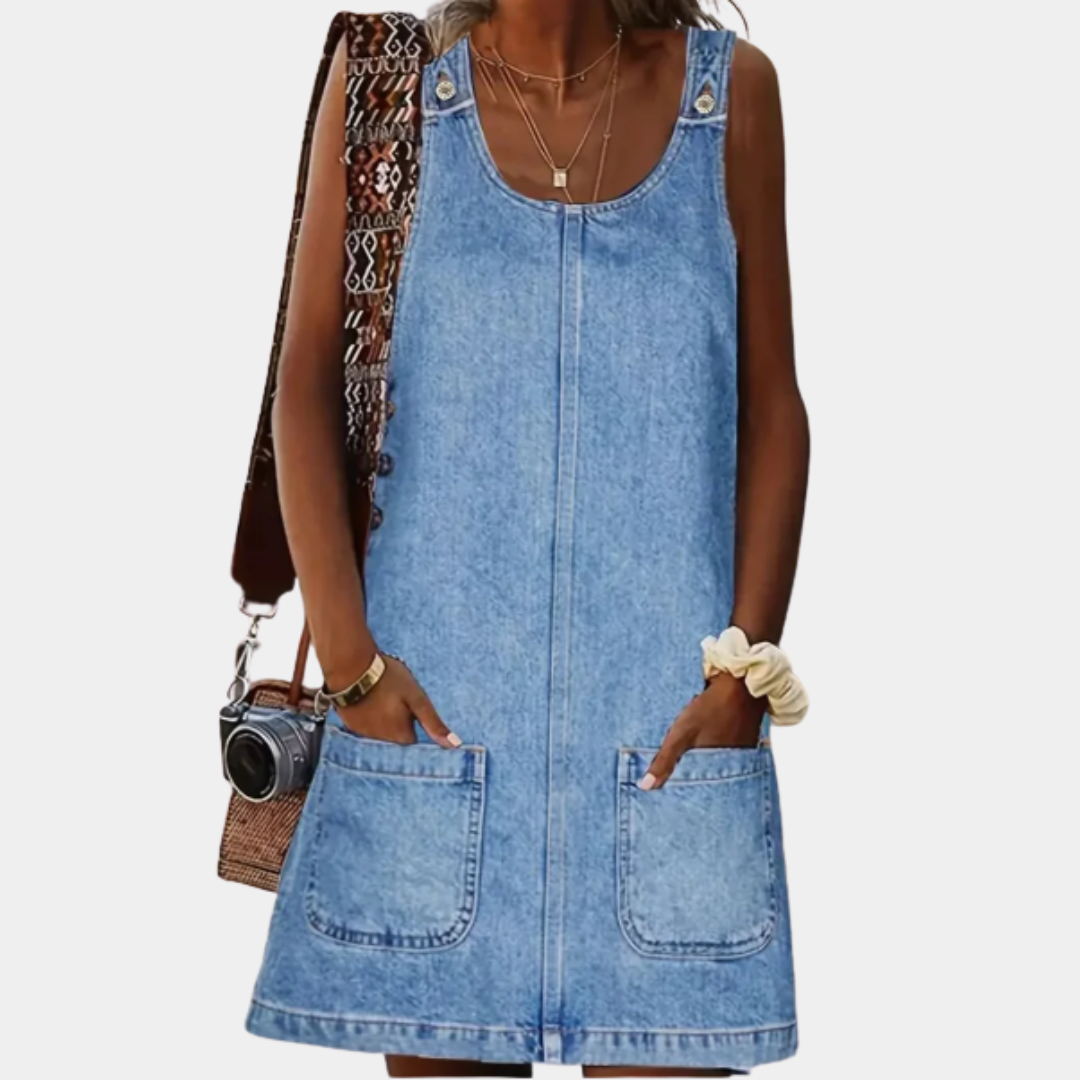 Saylor Denim Dress — front view