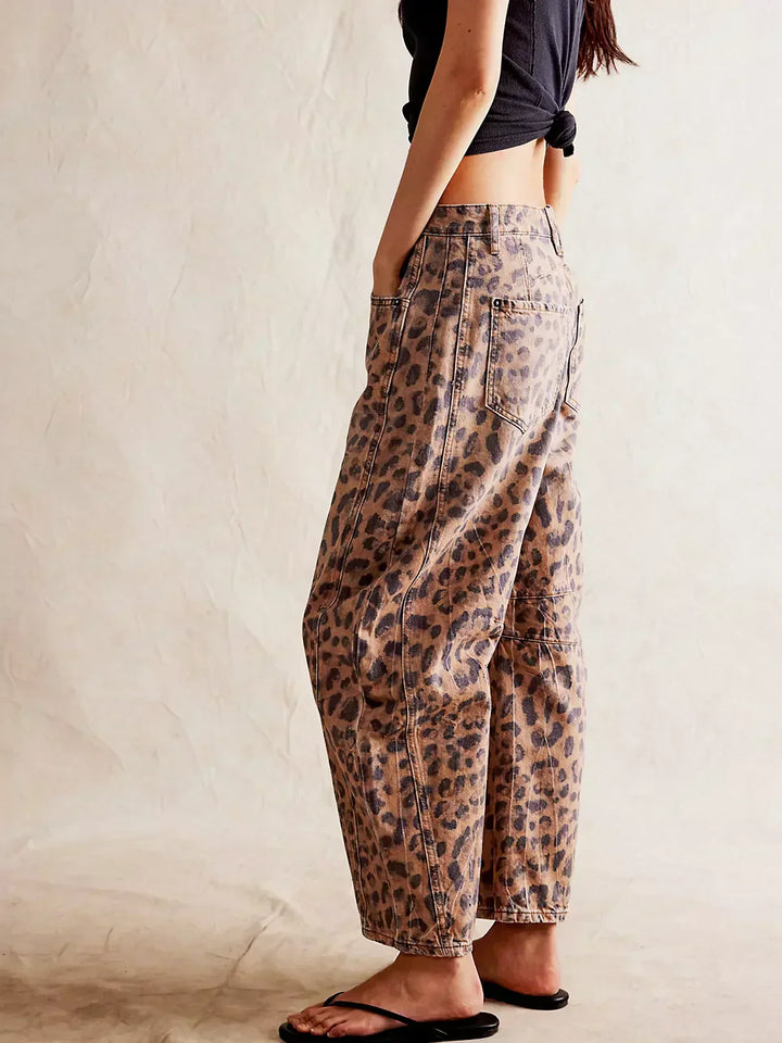 Edith Leopard Print Pants — back view