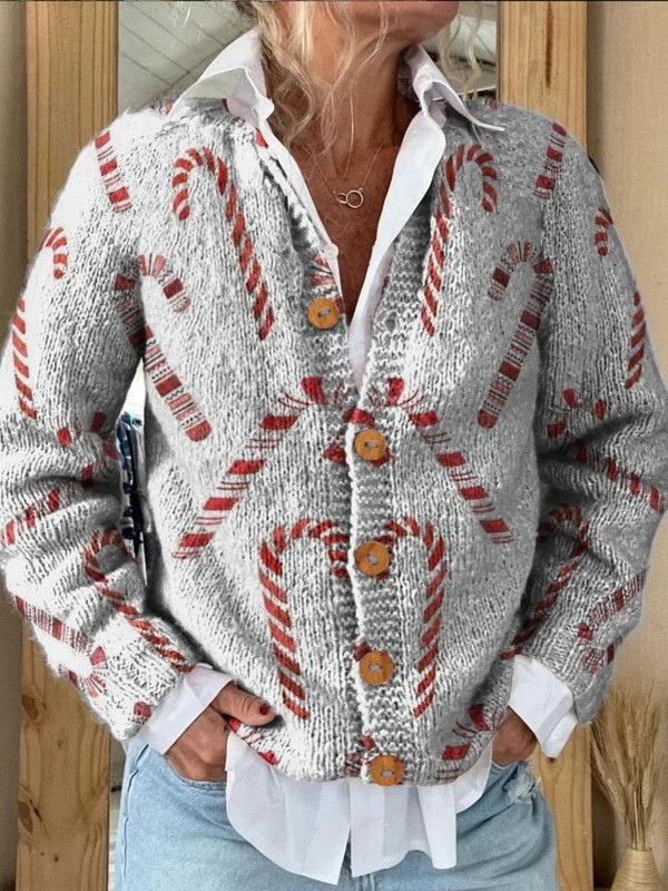 Festive Candy Cane Cardigan — alternate view