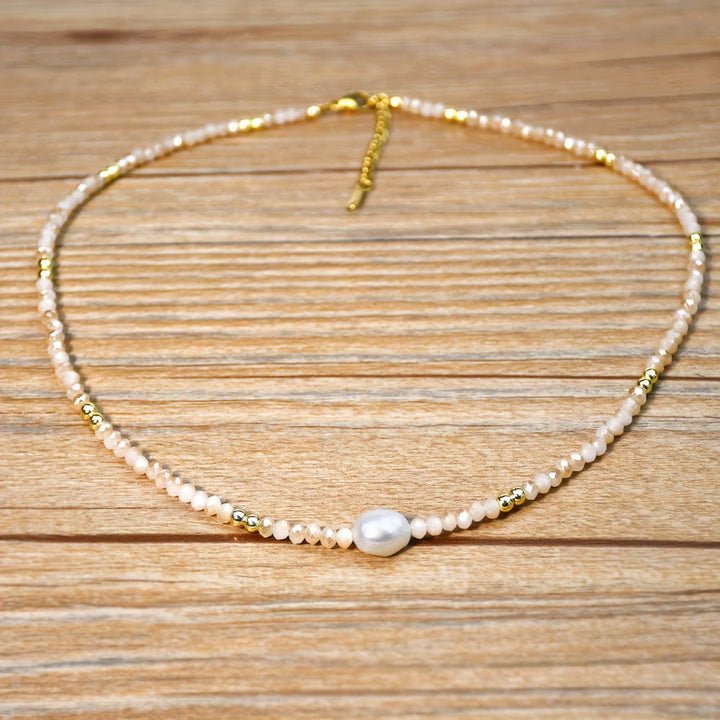 Close-up of the single pearl strand and clasp