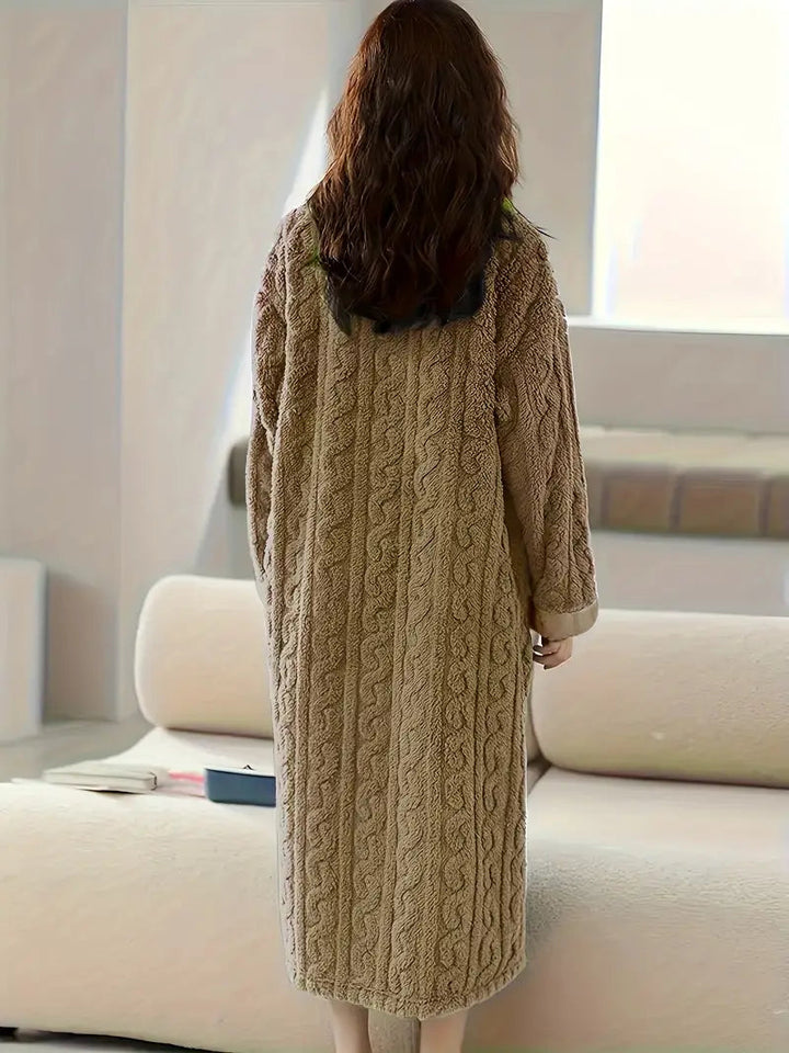 Abigail Jacquard Soft Fleece Winter Dress — product view