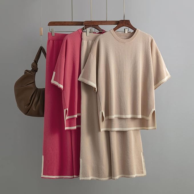 Charlotte Elegant Ice Silk Short Sleeve Co-Ord Set — product view