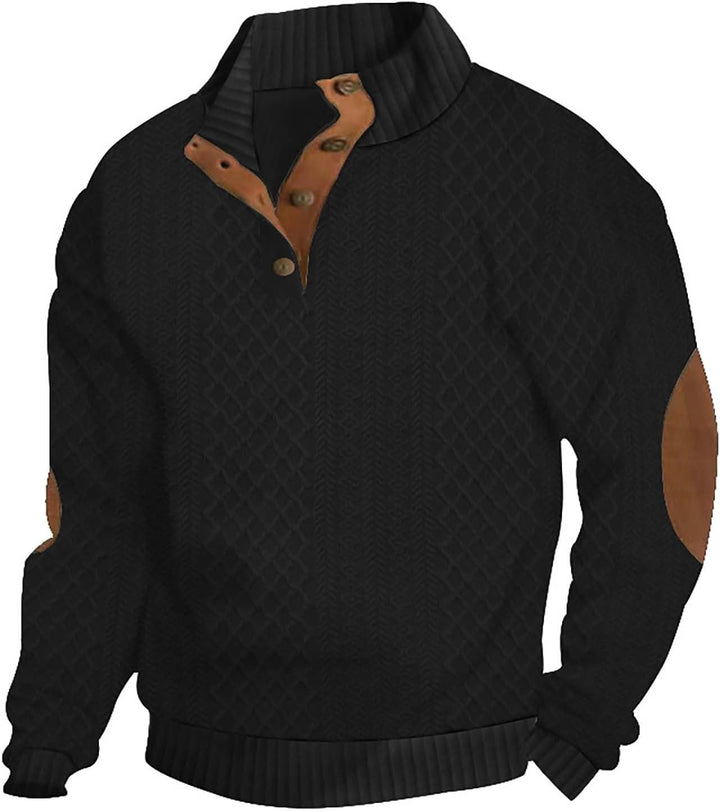 Men’s Textured Knit Quarter Button Jump