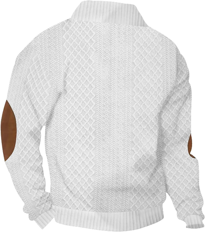 Men’s Textured Knit Quarter Button Jump
