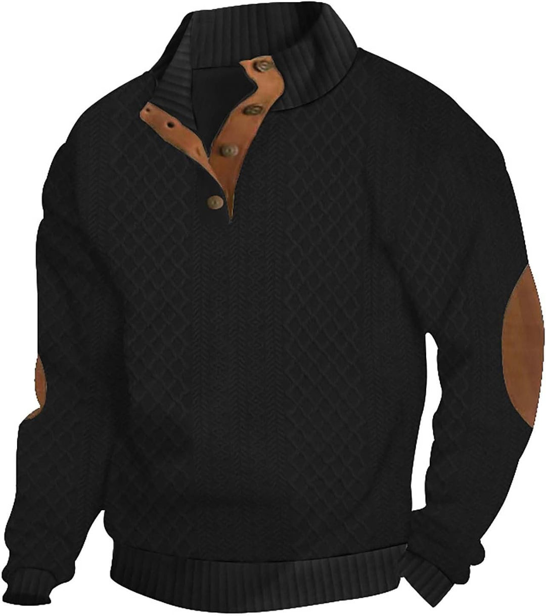 Men’s Textured Knit Quarter Button Jump