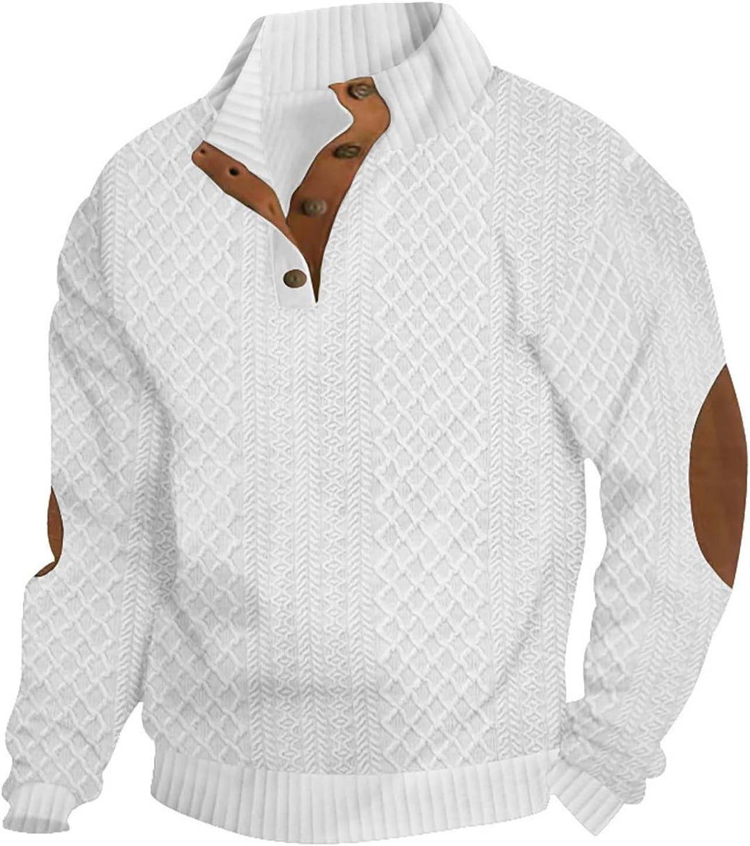 Men’s Textured Knit Quarter Button Jump