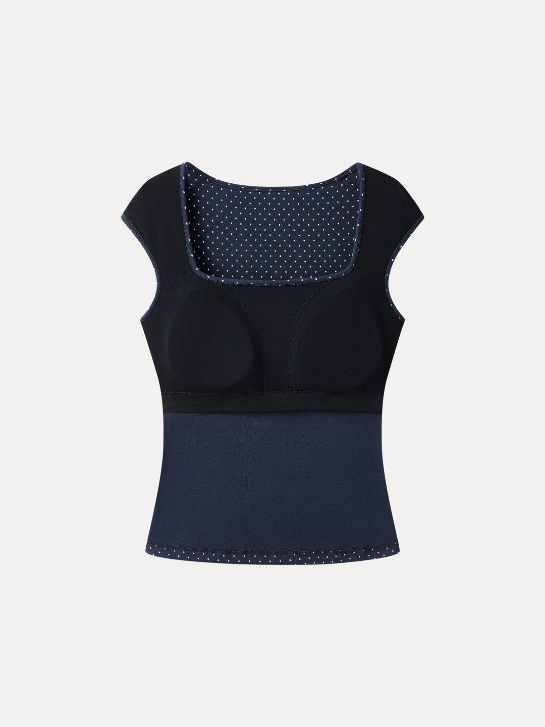 Polka Dots Square Neck Built-In Bra Top 2.0