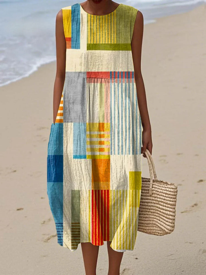 Poppy Printed Maxi Dress — front view