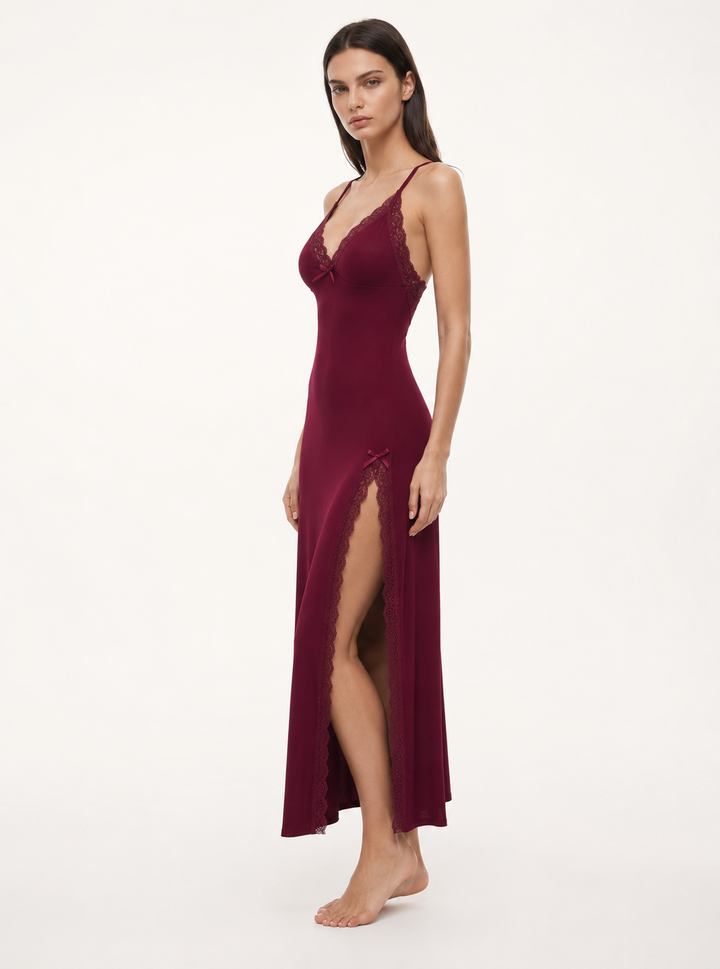 Sweet Dreams Maxi — women's maxi dress, detail of the stitching and finish