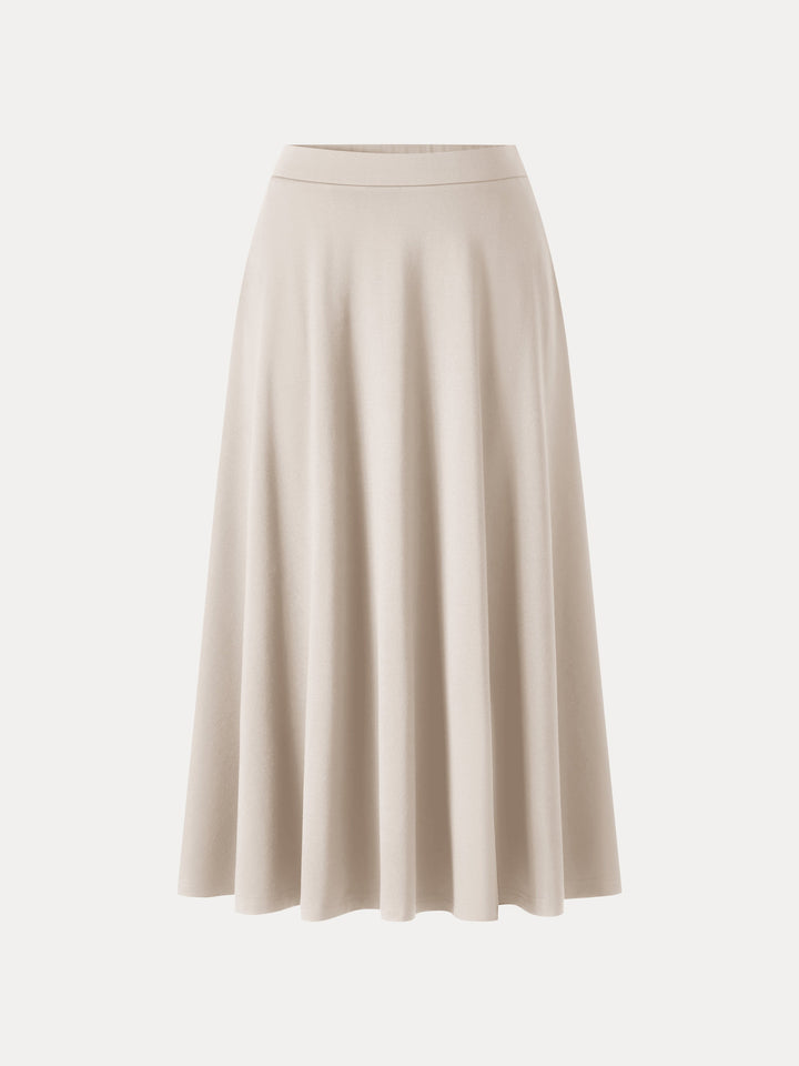 Office Staple Ponte High-Rise Circle Midi Skirt with Pockets