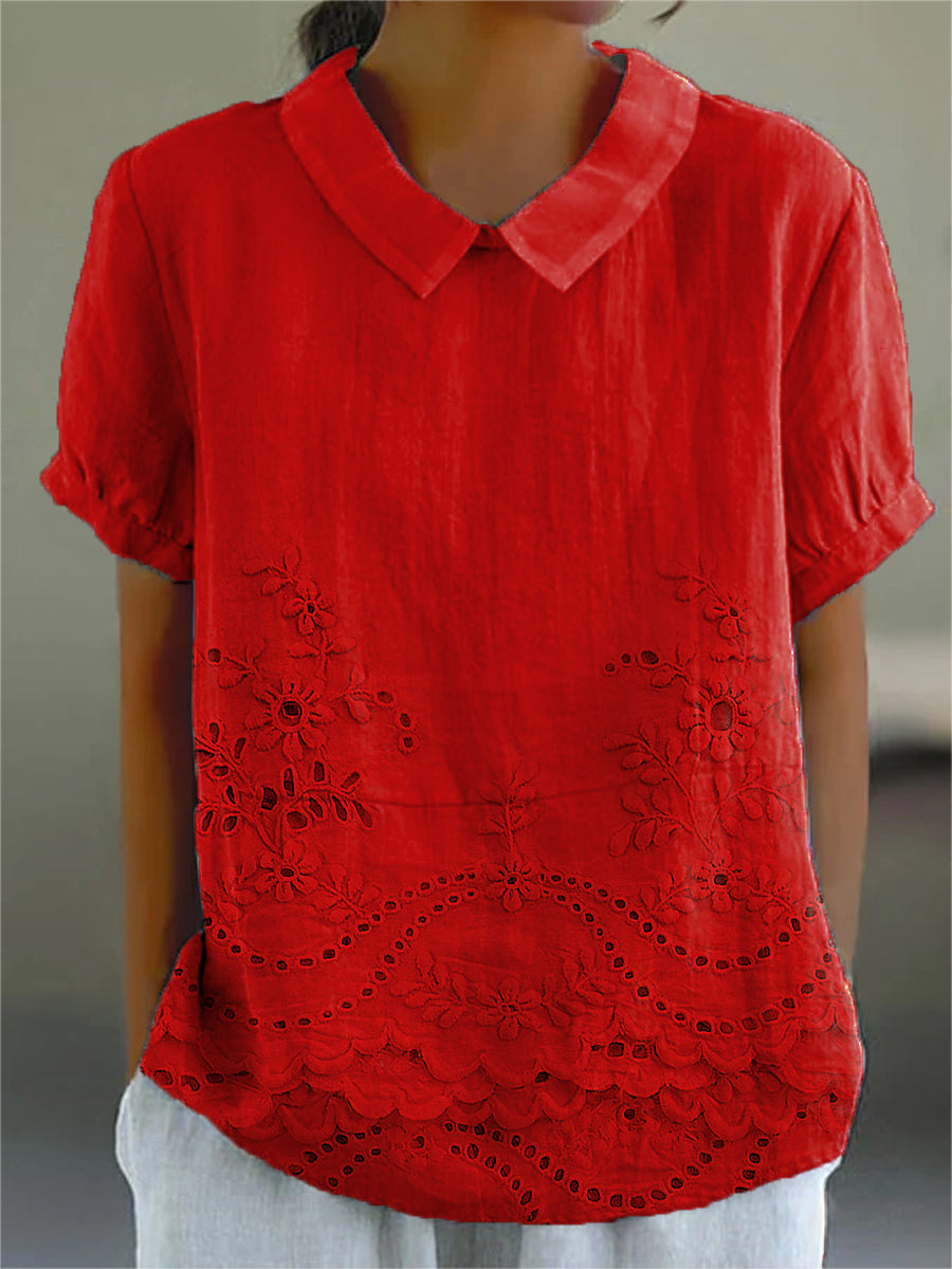 Lily Floral Embroidered Shirt — product view