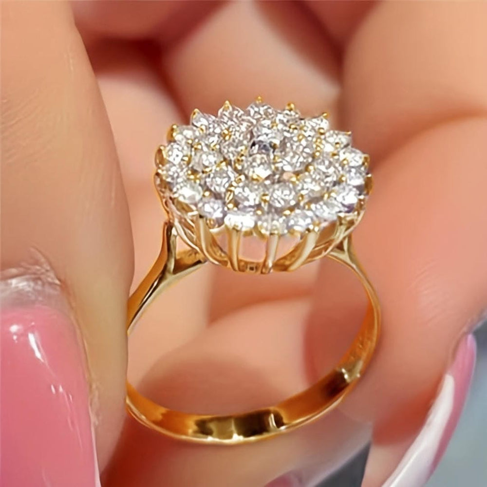Close-up of the lotus-inspired floral zirconia detail