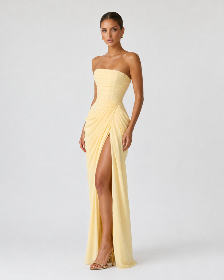 Main Character Drape Gown - women's gown, side view