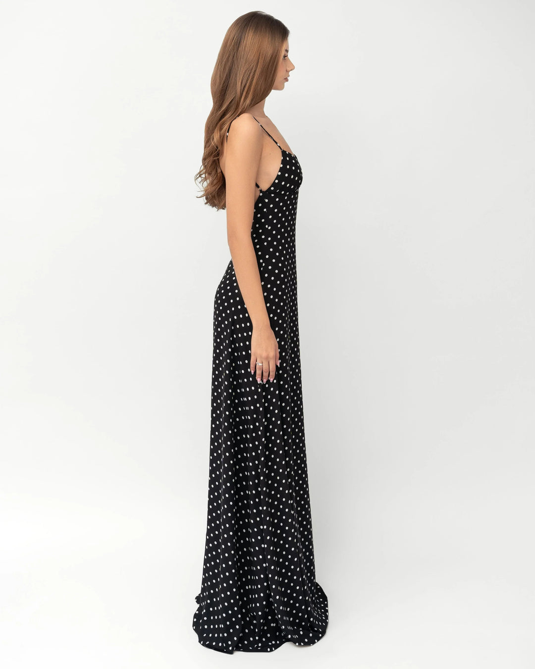 Midnight Muse Polka Maxi Dress - women's maxi dress, full-length styled look