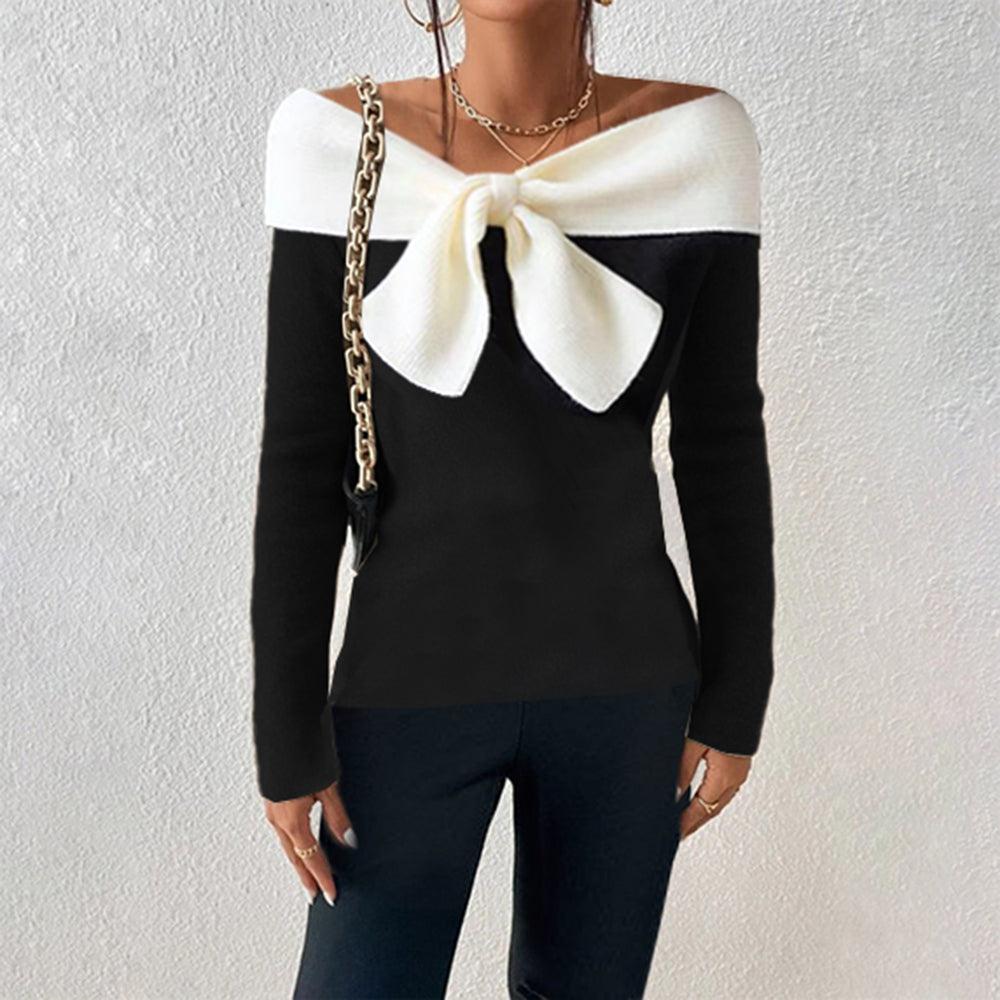 Zoe Elegant V-Neck Sweater — front view