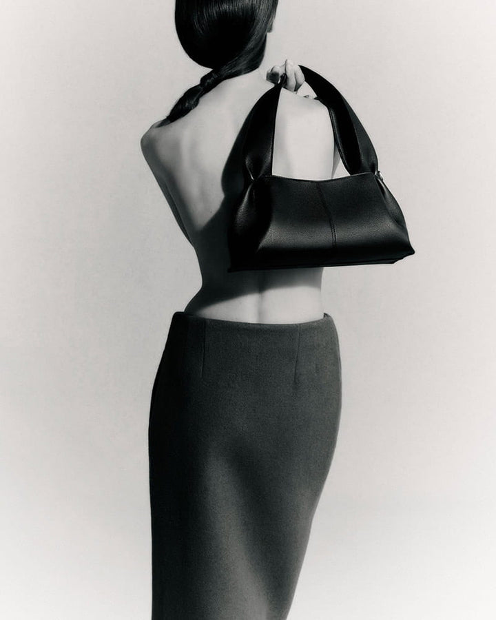 Modern Structured Calf Leather Hobo Bag
