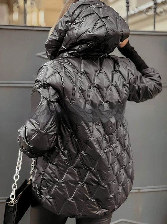 Marlene | Women's Quilted Hooded Puffer Jacket with Zip Front