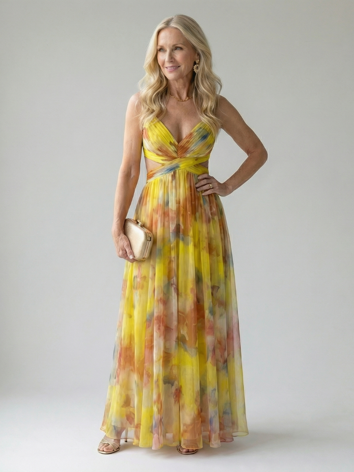 Valencia Sunset Maxi Dress — model shot