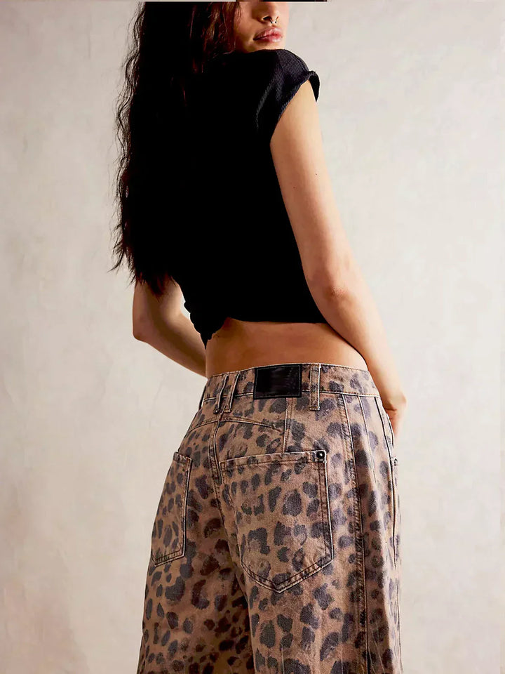 Edith Leopard Print Pants — side view