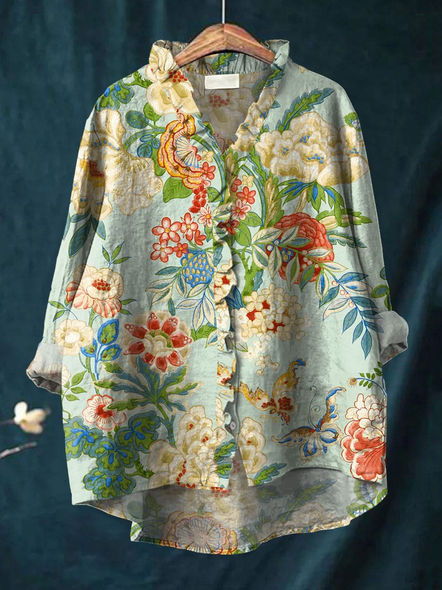 Grace Art Print Blouse — front view