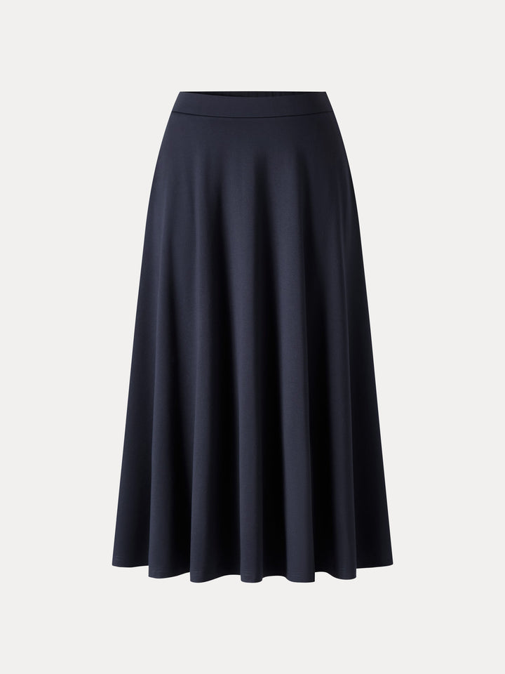 Office Staple Ponte High-Rise Circle Midi Skirt with Pockets