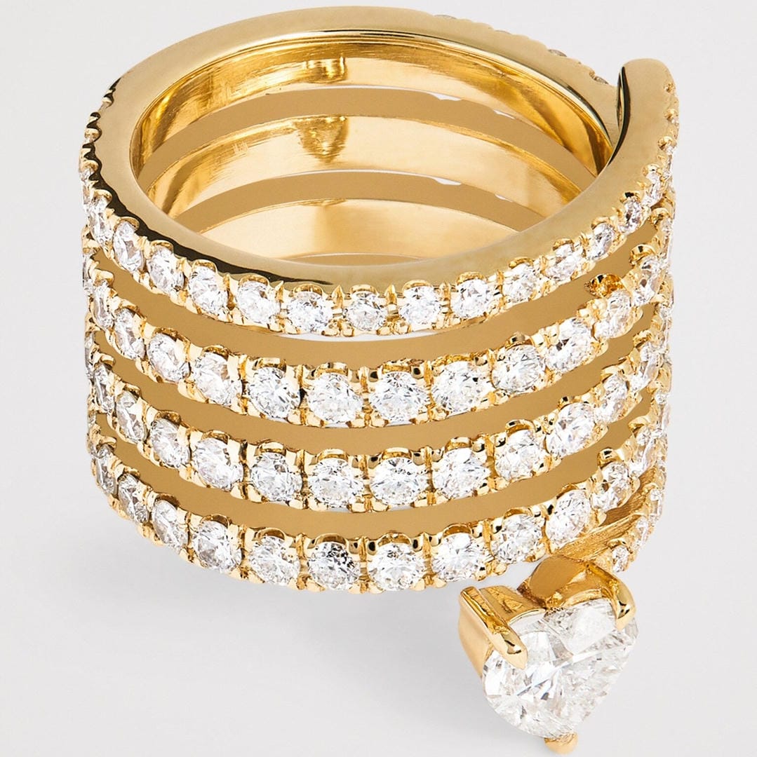 Main shot of the antique gold zirconia wrap ring