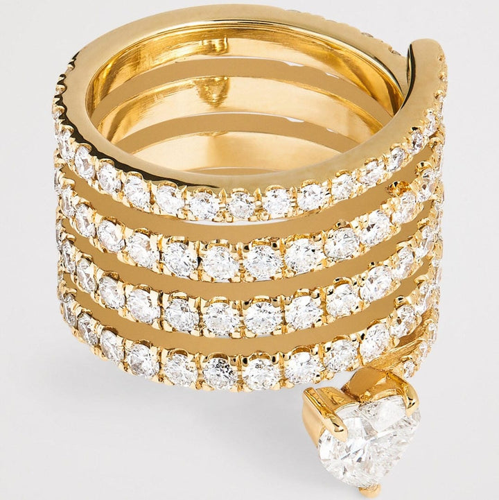 Main shot of the antique gold zirconia wrap ring