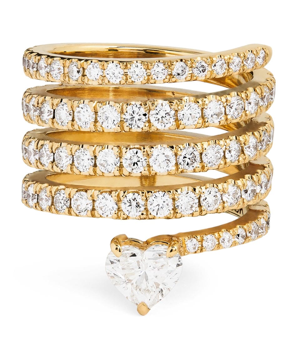 Ring worn on a model's hand