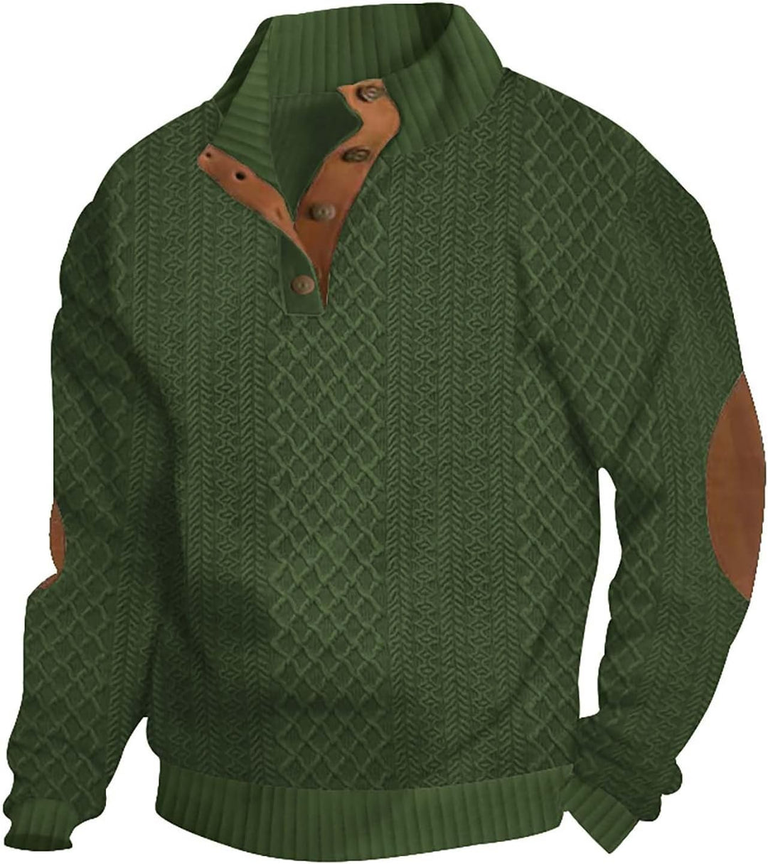 Men’s Textured Knit Quarter Button Jump