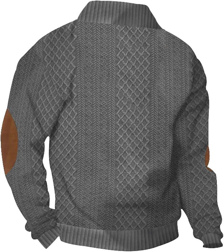 Men’s Textured Knit Quarter Button Jump