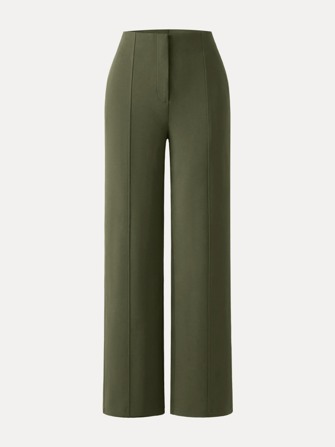 Ponte High-Rise Straight-Leg Pants with Pockets