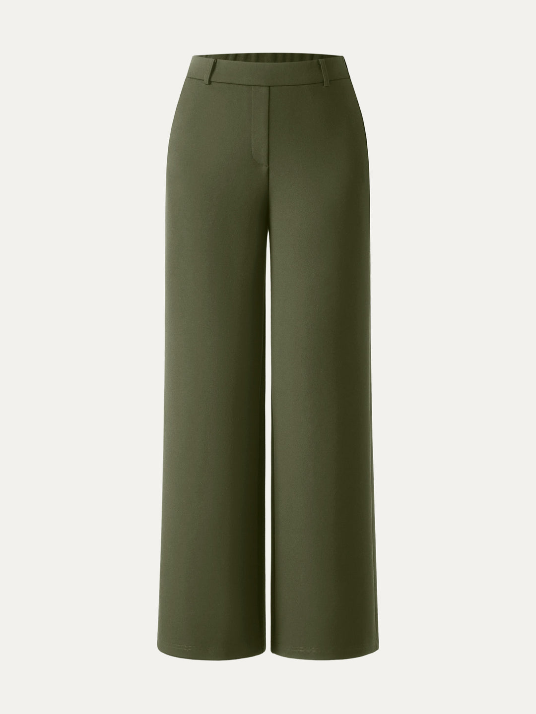 Ponte Mid-Rise Wide-Leg Pants with Pockets