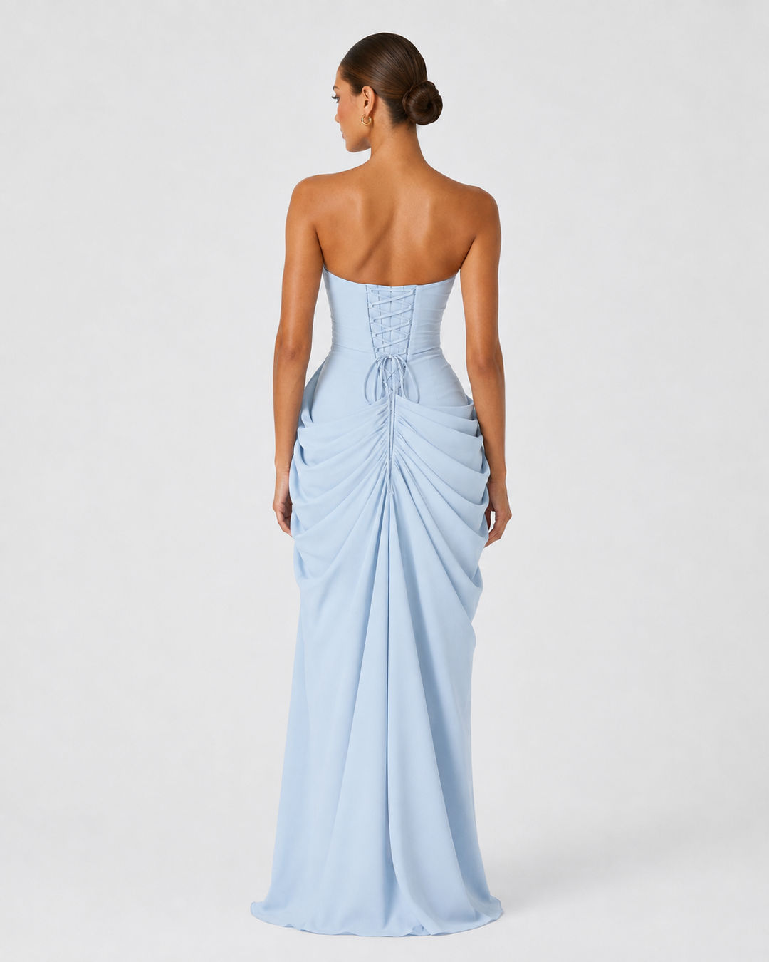Main Character Drape Gown - women's gown, fabric detail