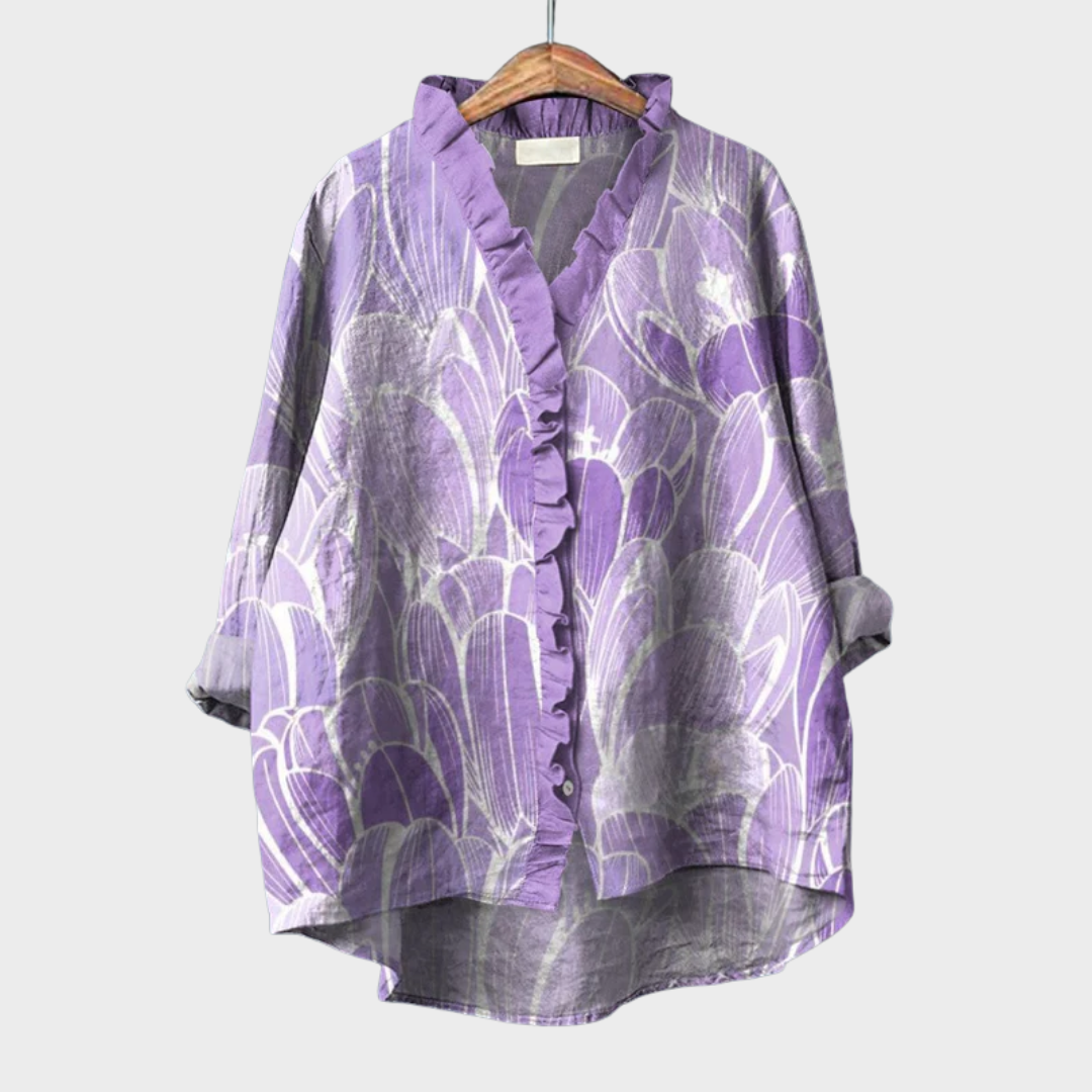 Betty Colourful Summer Blouse — front view