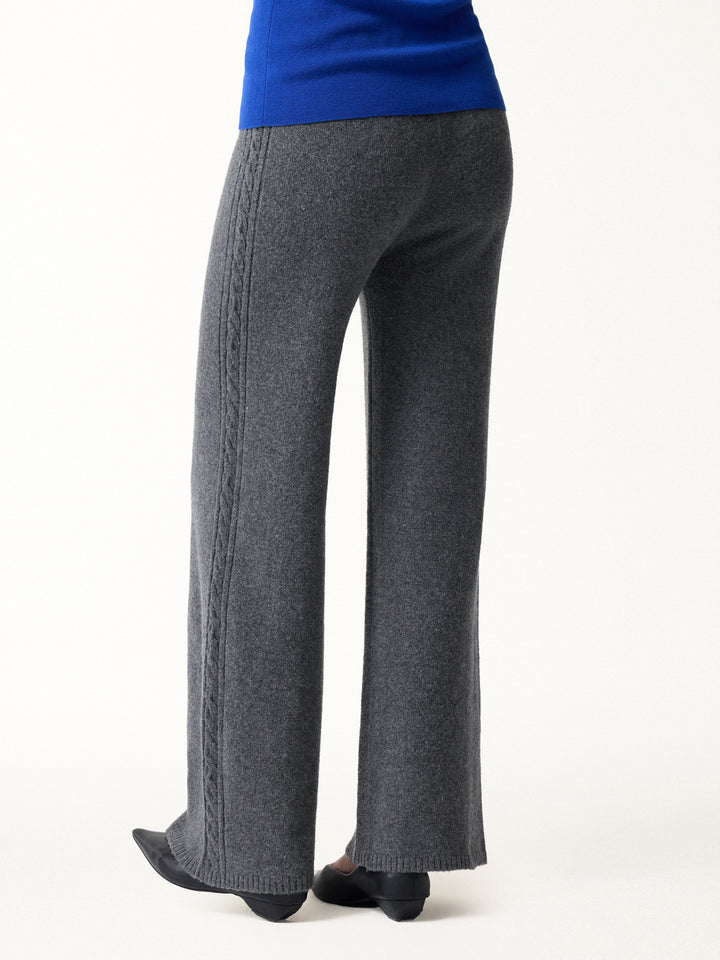 2Pcs Set Sleeveless Cable-Knit Sweater Tank & Drawstring Wide-Leg Knit Pants