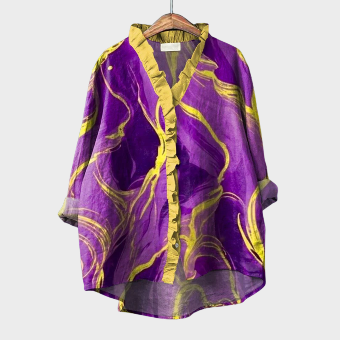 Bonnie Colourful Summer Blouse — front view