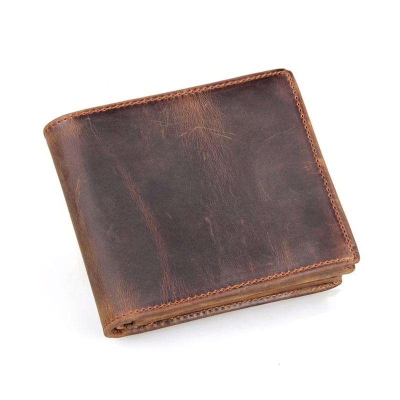 Retro leather wallet, closed front view