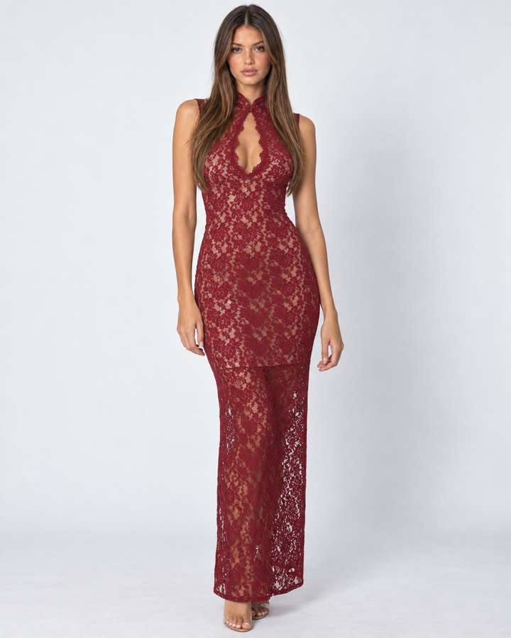 No Hard Feelings Lace Maxi Dress - women's maxi dress, front view