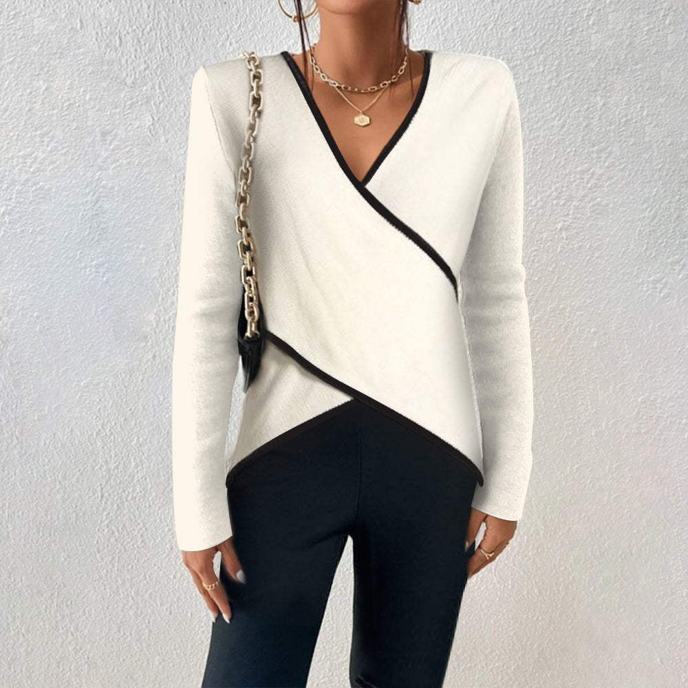 Alyssa – Elegant Warm V-neck Sweater Sweater — front view