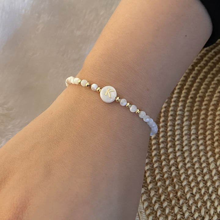Elegant Initial Pearl Bracelet
