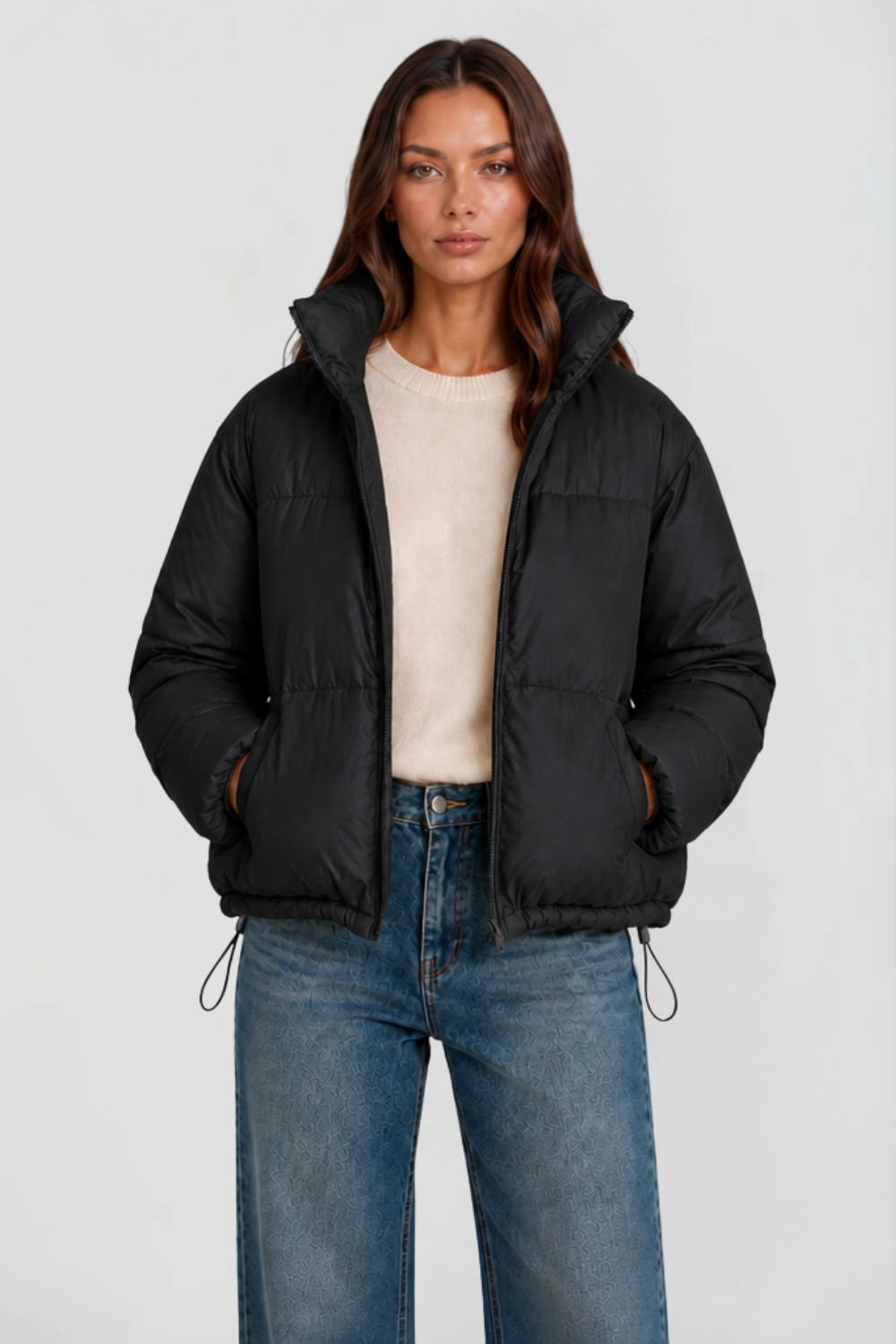 Isla Puffer Jacket — women's jacket, back view