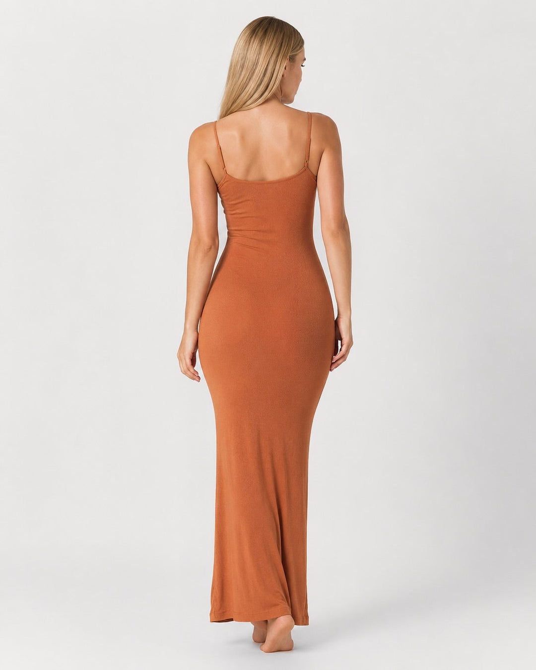 Second Skin Maxi Dress - women's maxi dress, styled look from behind