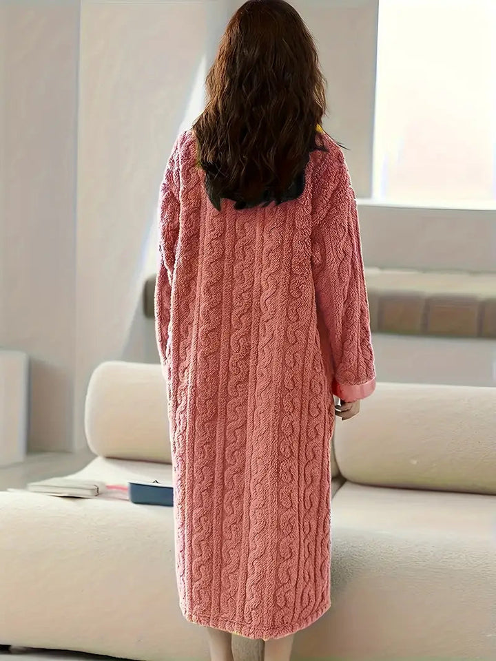 Abigail Jacquard Soft Fleece Winter Dress — product view