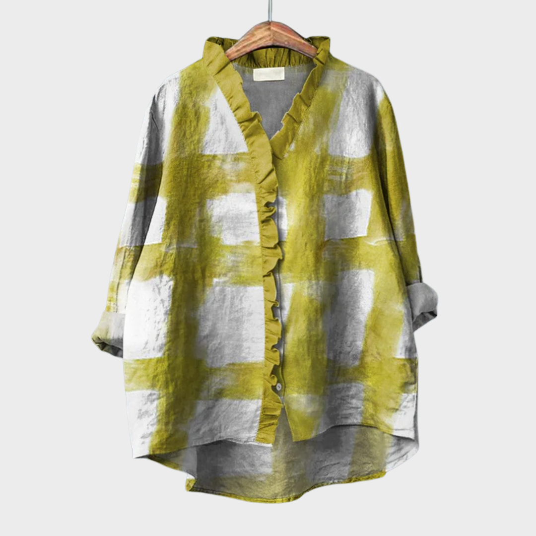 Cynthia Colourful Summer Blouse — front view