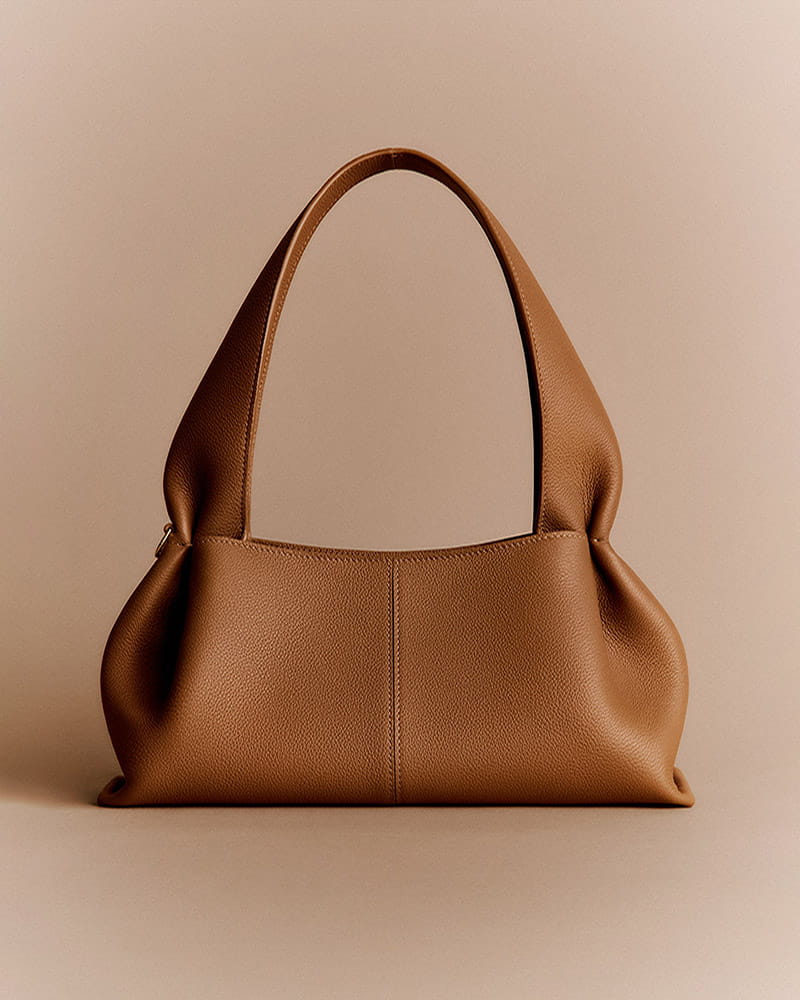 Modern Structured Calf Leather Hobo Bag