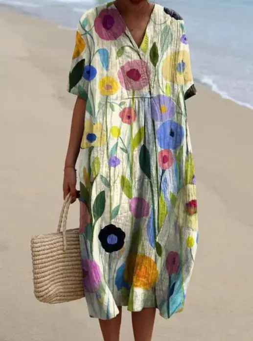 Margaret Floral Maxi Dress — back view